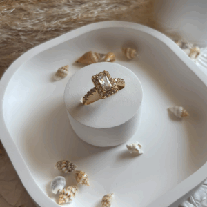 Baget Tek Taş Gold Yüzük