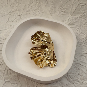 Dokulu Zr Model Gold Küpe